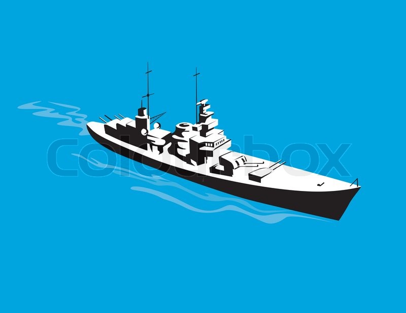 800x618 World War Two Battleship Stock Vector Colourbox