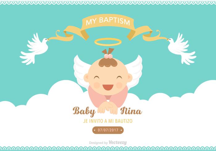 700x490 Free Bautizo Vector Invitation