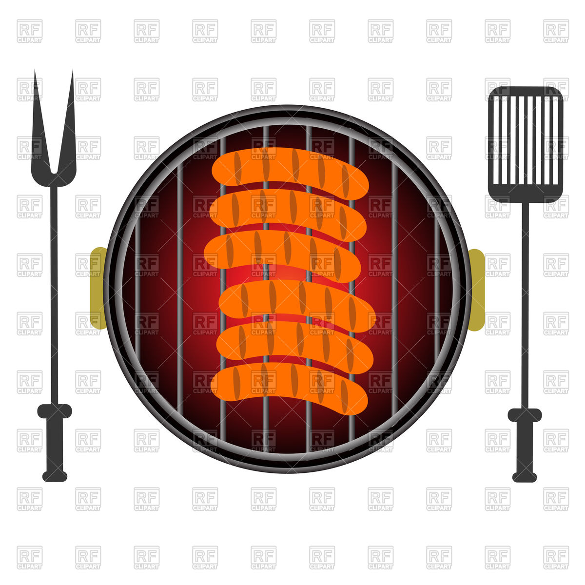 1200x1200 Barbecue Grill With Sausages Vector Image Vector Artwork Of Food