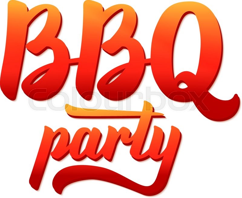 800x656 Bbq Party Logo. Barbecue Text Lettering Label. Close Up Of