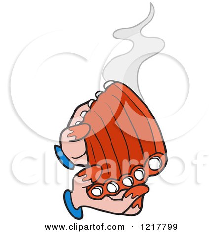 450x470 Clipart Of A Pair Of Hands Holding Hot Saucy Bbq Ribs