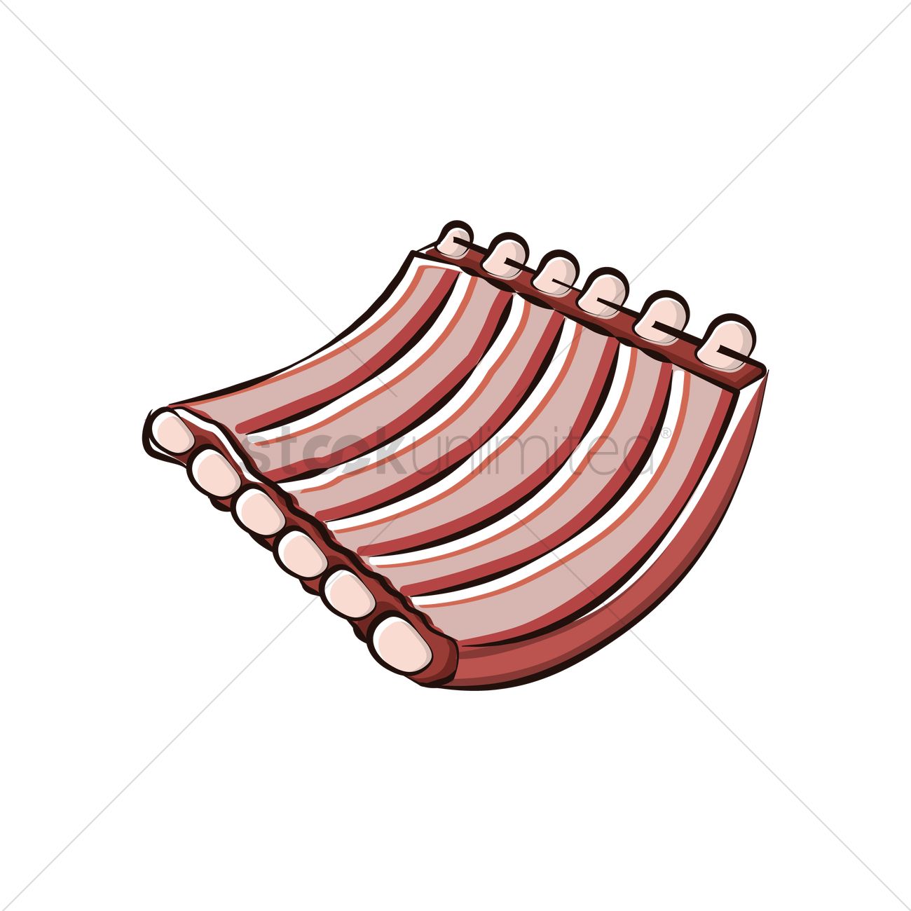 1300x1300 Raw Ribs Vector Image