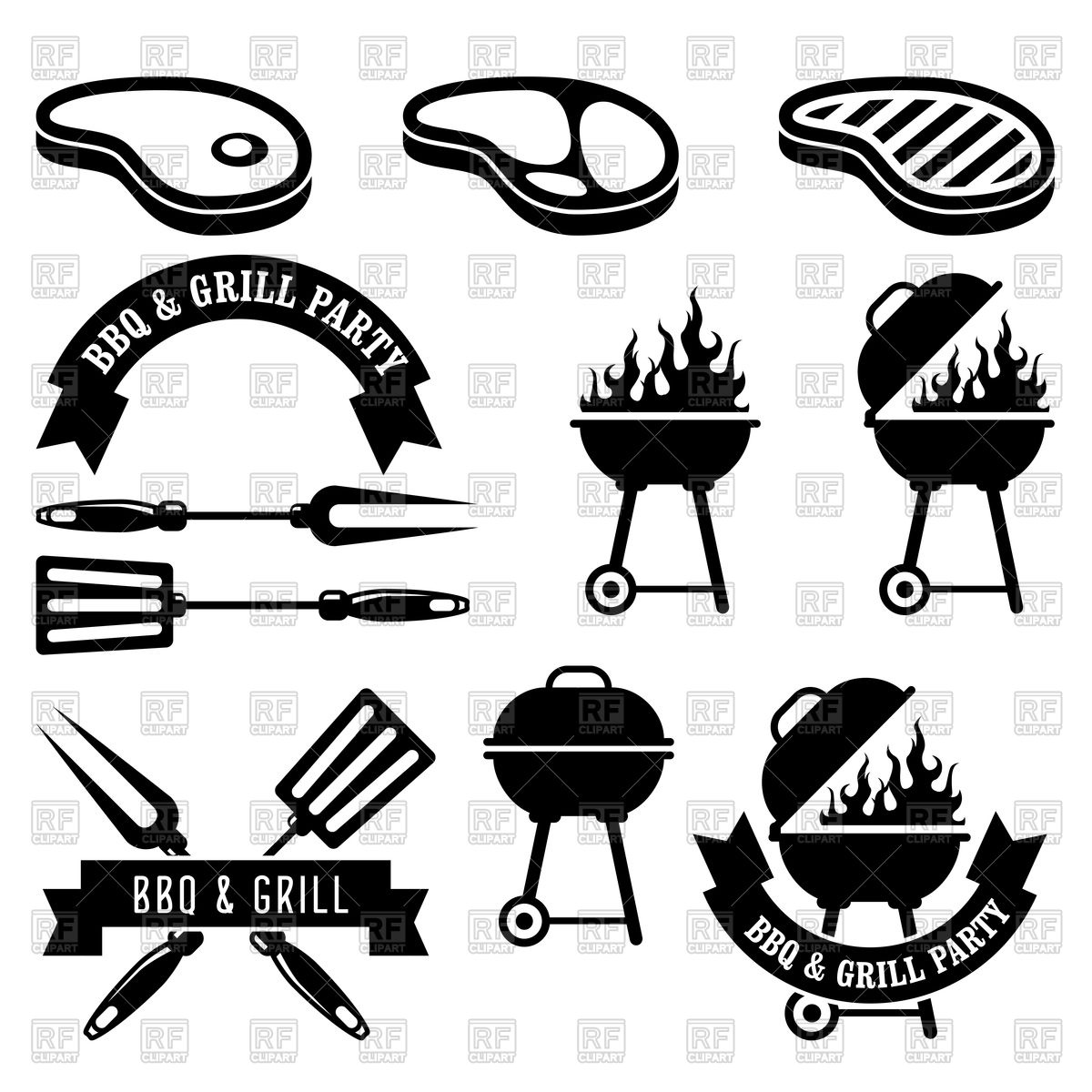 1200x1200 Set Of Barbecue Party Icons