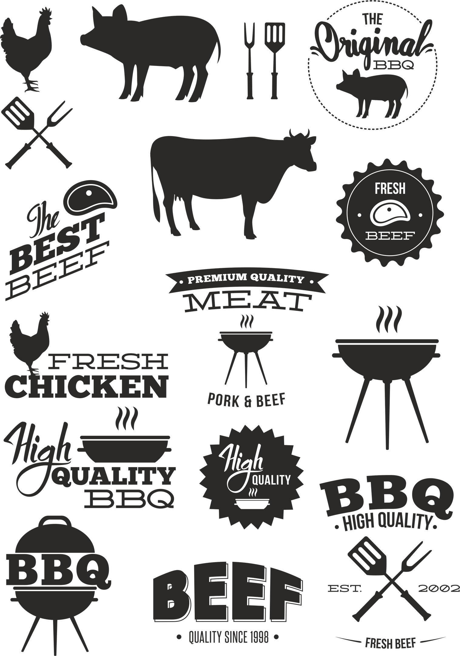 1517x2160 Bbq Vector Set Free Vector Download