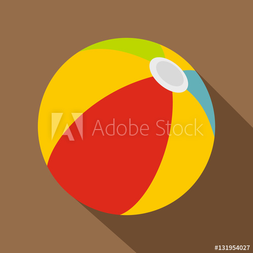 500x500 Beach Ball Icon. Flat Illustration Of Beach Ball Vector Icon For