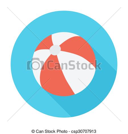450x470 Beach Ball Icon. Flat Vector Related Icon With Long Shadow