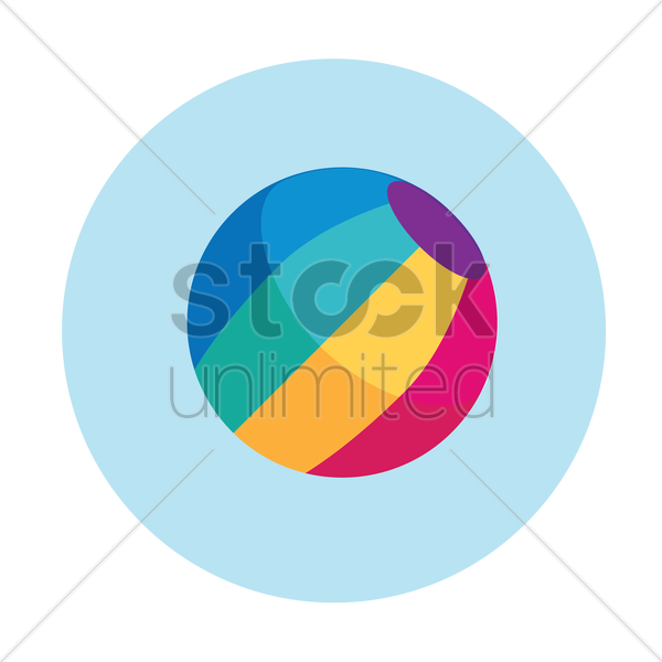 600x600 Free Beach Ball Vector Image