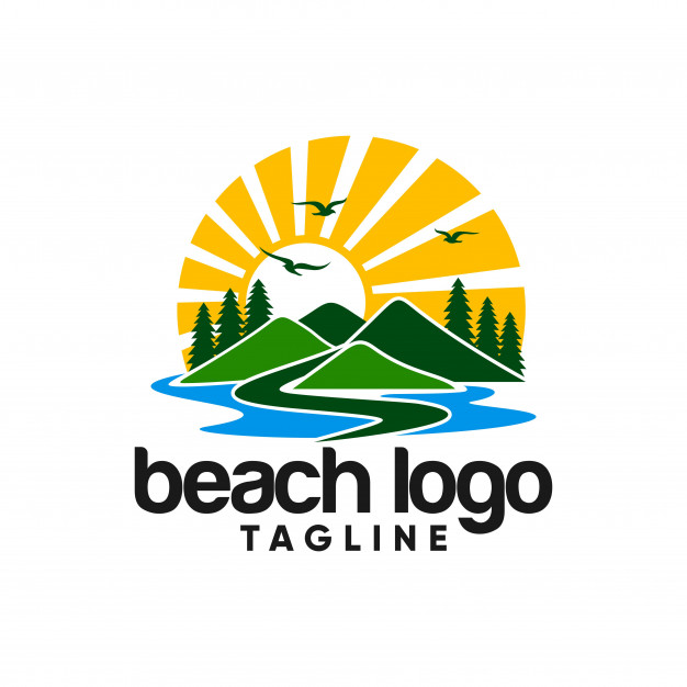 626x626 Beach Logo Vector Template Vector Premium Download