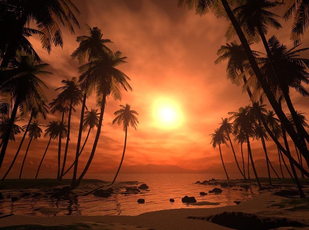 1020x761 Sunset Beach Free Images