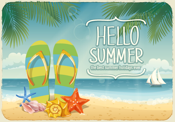 564x393 Best Summer Holiday Beach Vector Background 03 Free Download