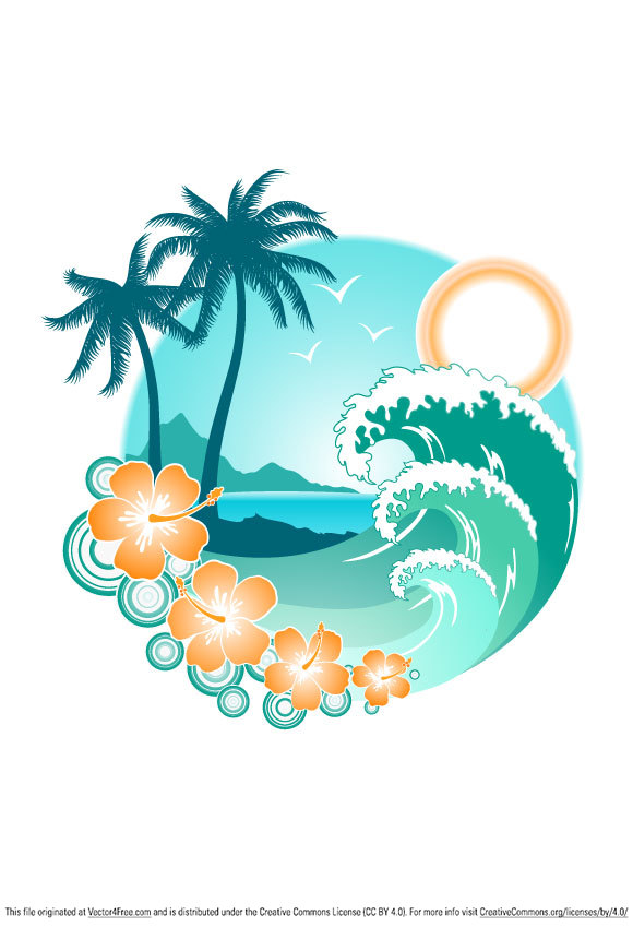 580x849 Free Beach Vector Graphics