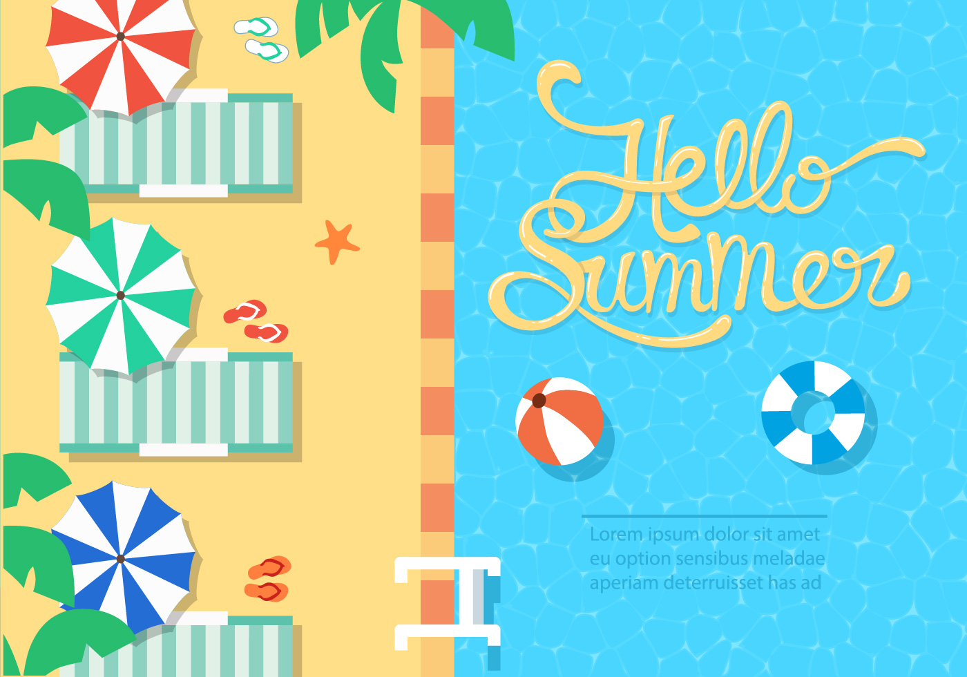 1400x980 Free Summer Beach Vector Illustration Designrockr