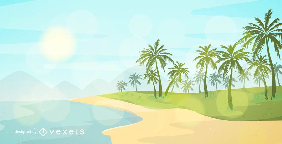 900x460 Free Vector Summer Beach Image