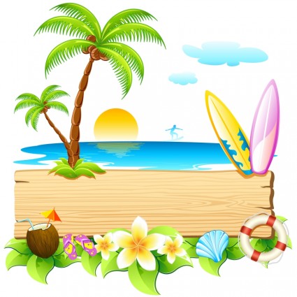425x425 Holiday On Sea Beach Vector Free Vector Download In .ai, .eps