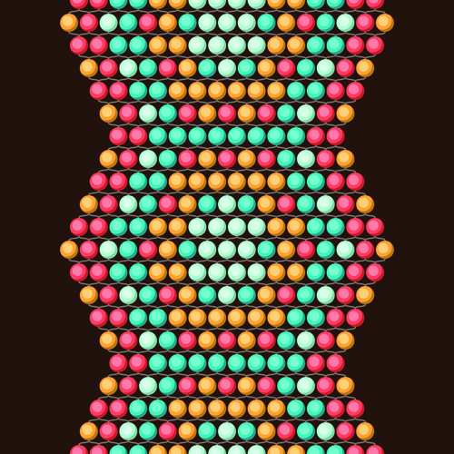 500x500 Colored Round Beads Vector Pattern Set 07 Free Download