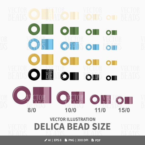 570x570 Miyuki Delica Beads Clipart Set