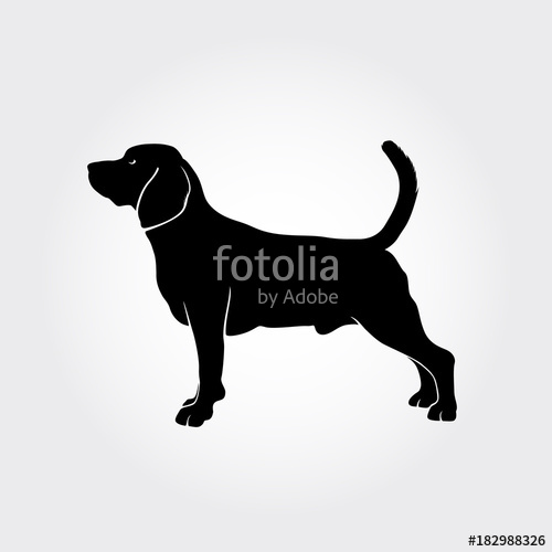 500x500 Vector Beagle Dog Silhouette. Stock Image And Royalty Free Vector