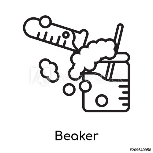 500x500 Beaker Icon Vector Sign And Symbol Isolated On White Background