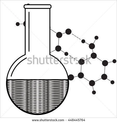 450x470 Beaker Icon. Chemistry Equipment. Abstract Laboratory Backdrop