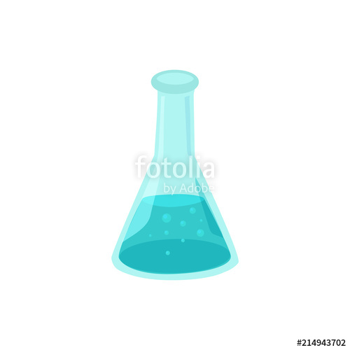 500x500 Hand Drawn Flask Isolated On White Background. Glass Beaker Vector