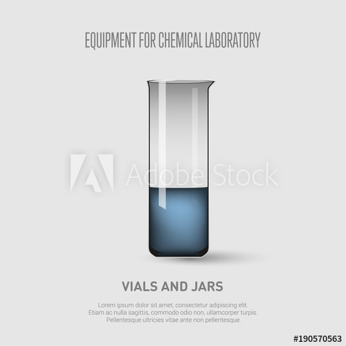 500x500 A Beaker With Blue Liquid. Equipment For Chemical Laboratory