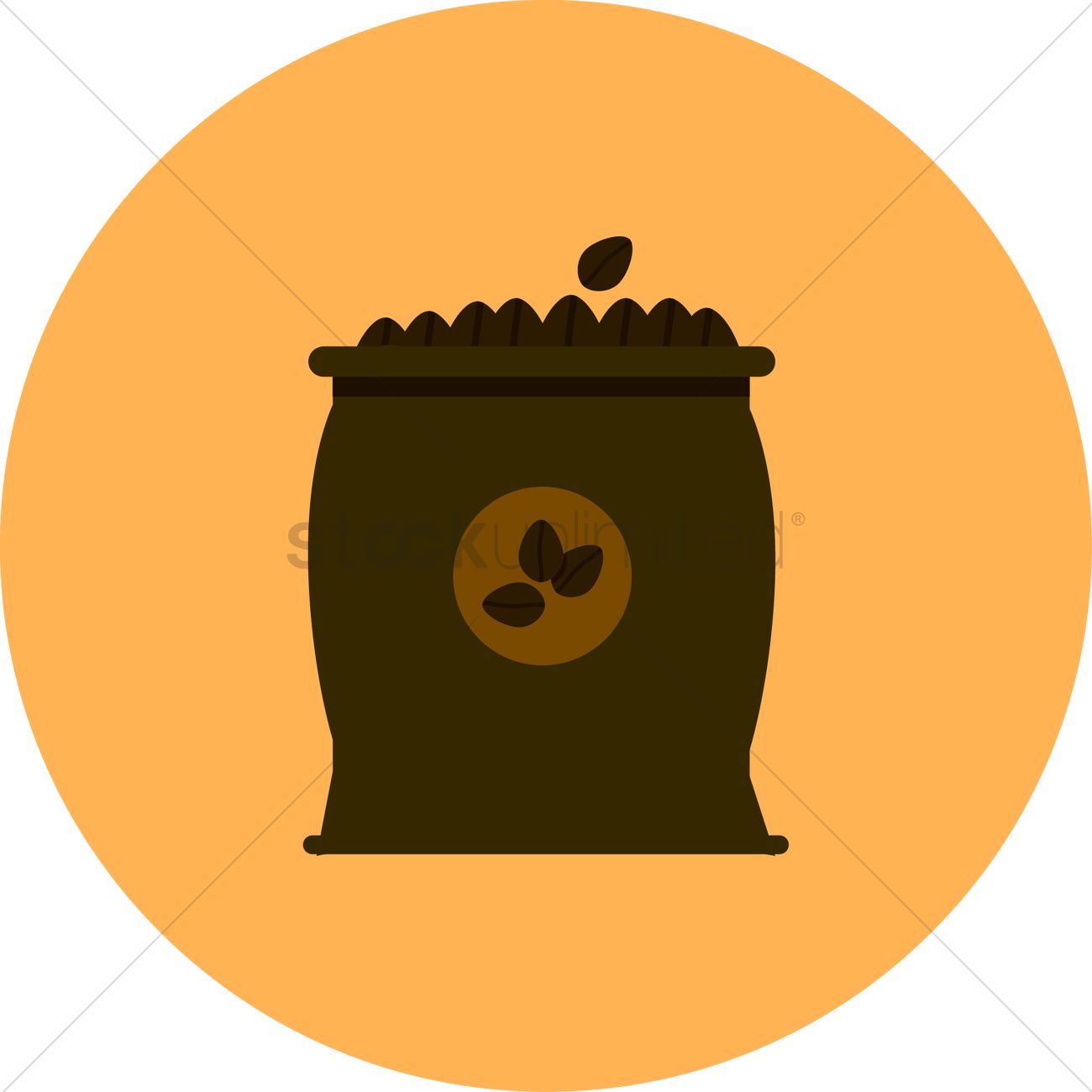 1300x1300 Coffee Bean Bag Vector Image
