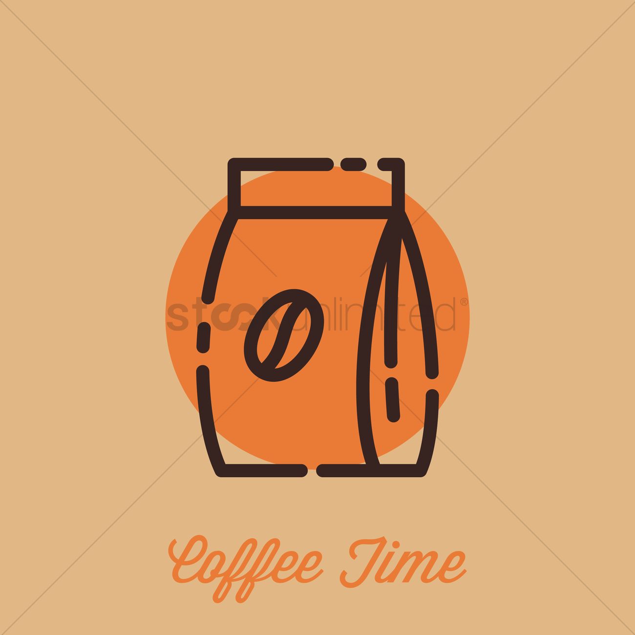 1300x1300 Coffee Bean Bag Vector Image
