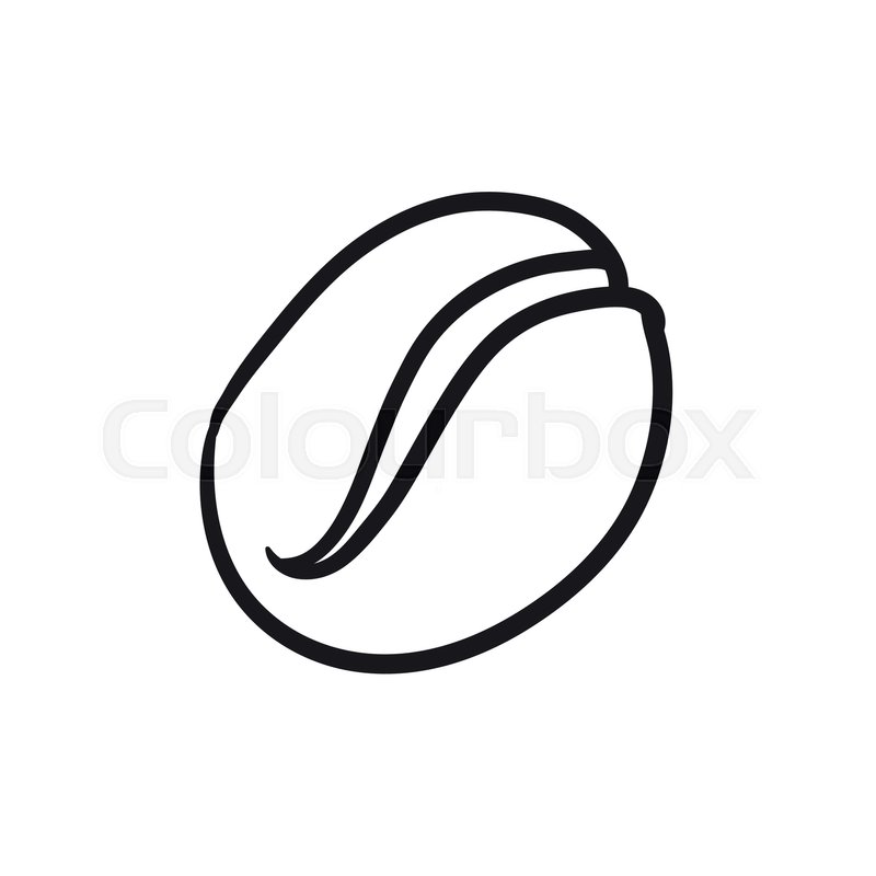 800x800 Coffee Bean Vector Sketch Icon Isolated On Background. Hand Drawn
