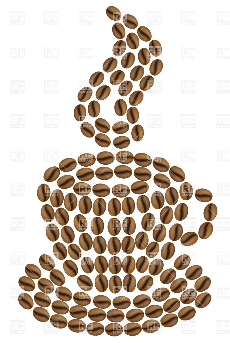 805x1200 Cup Of Coffee Made Of Coffee Beans Vector Image Vector Artwork
