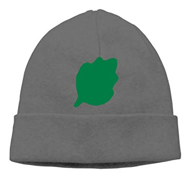 385x385 Vector Green Leaf Knit Skull Cap Unisex Reversible Beanie Hat For