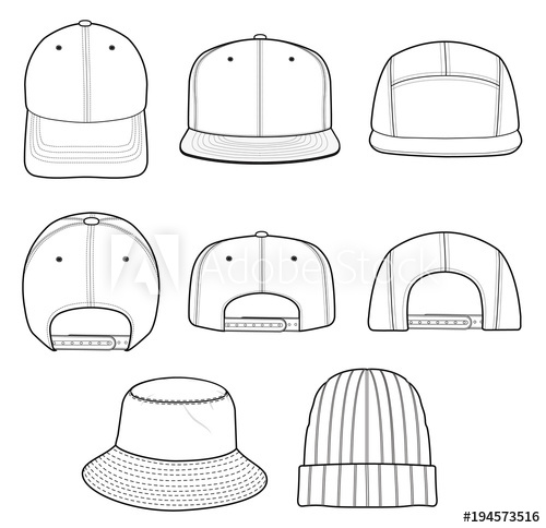 500x484 Hat Beanie Design 2018 Illustration Flat Sketches Template