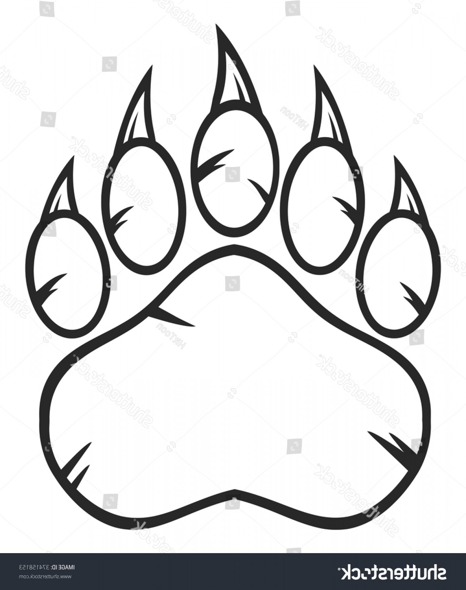 1519x1920 Black White Bear Paw Claws Vector Arenawp