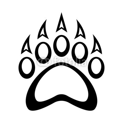 400x400 Fototapeta Grizzly Bear Claw Vector Illustration