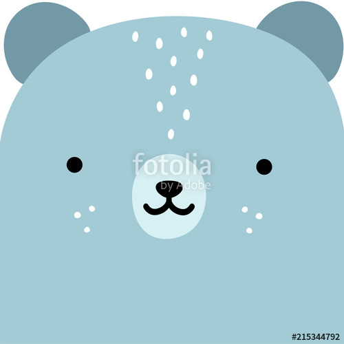 500x500 Cute Bear Face, Vector Illustration Stock Image And Royalty Free