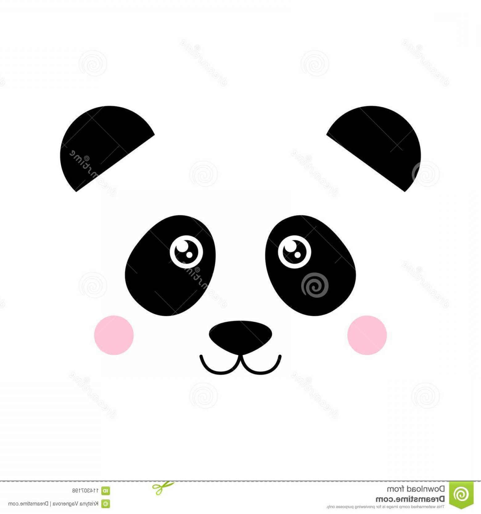 1560x1668 Cute Panda Bear Face Vector Animal Graphic Illustration Icon Print