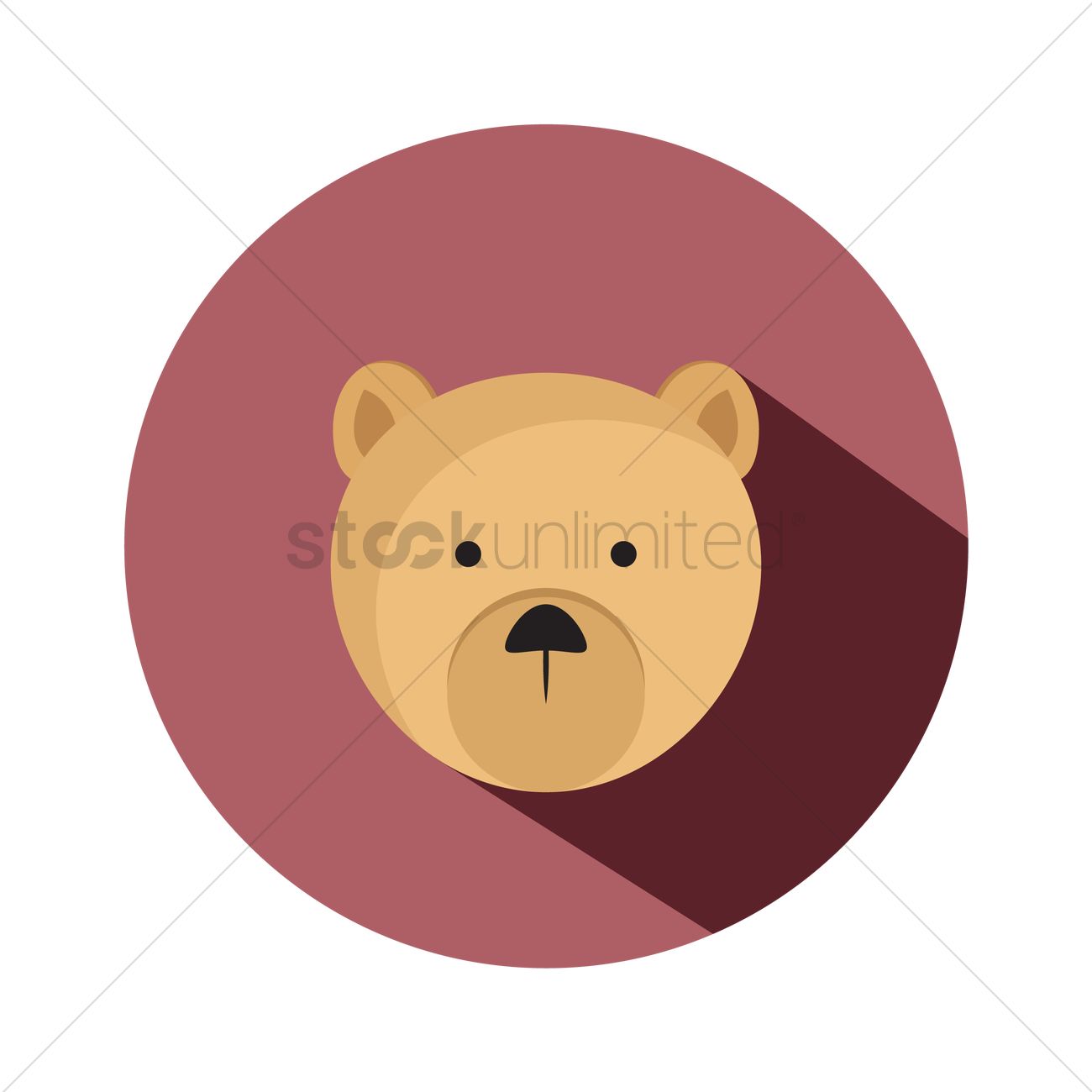 1300x1300 Cute Bear Face Vector Image