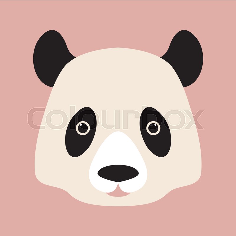 800x800 Panda Bear Face Vector Illustration Style Flat Stock Vector