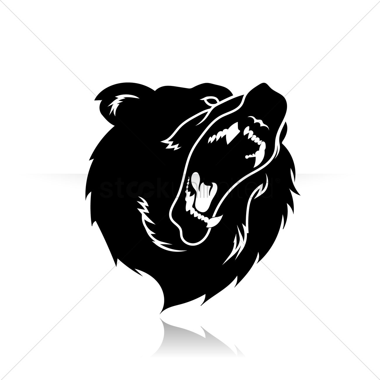 1300x1300 Silhouette Of Bear Face Vector Image