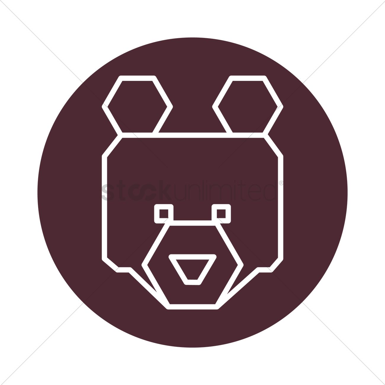 1300x1300 Bear Head Vector Image