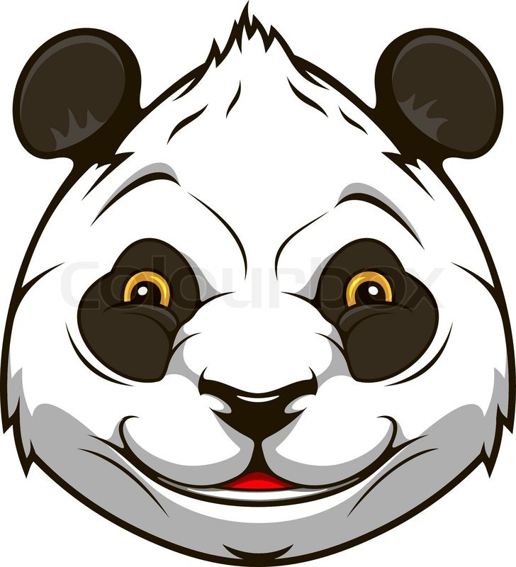 728x800 Cartoon Panda Bear Head For Mascot Design Stock Vector Colourbox