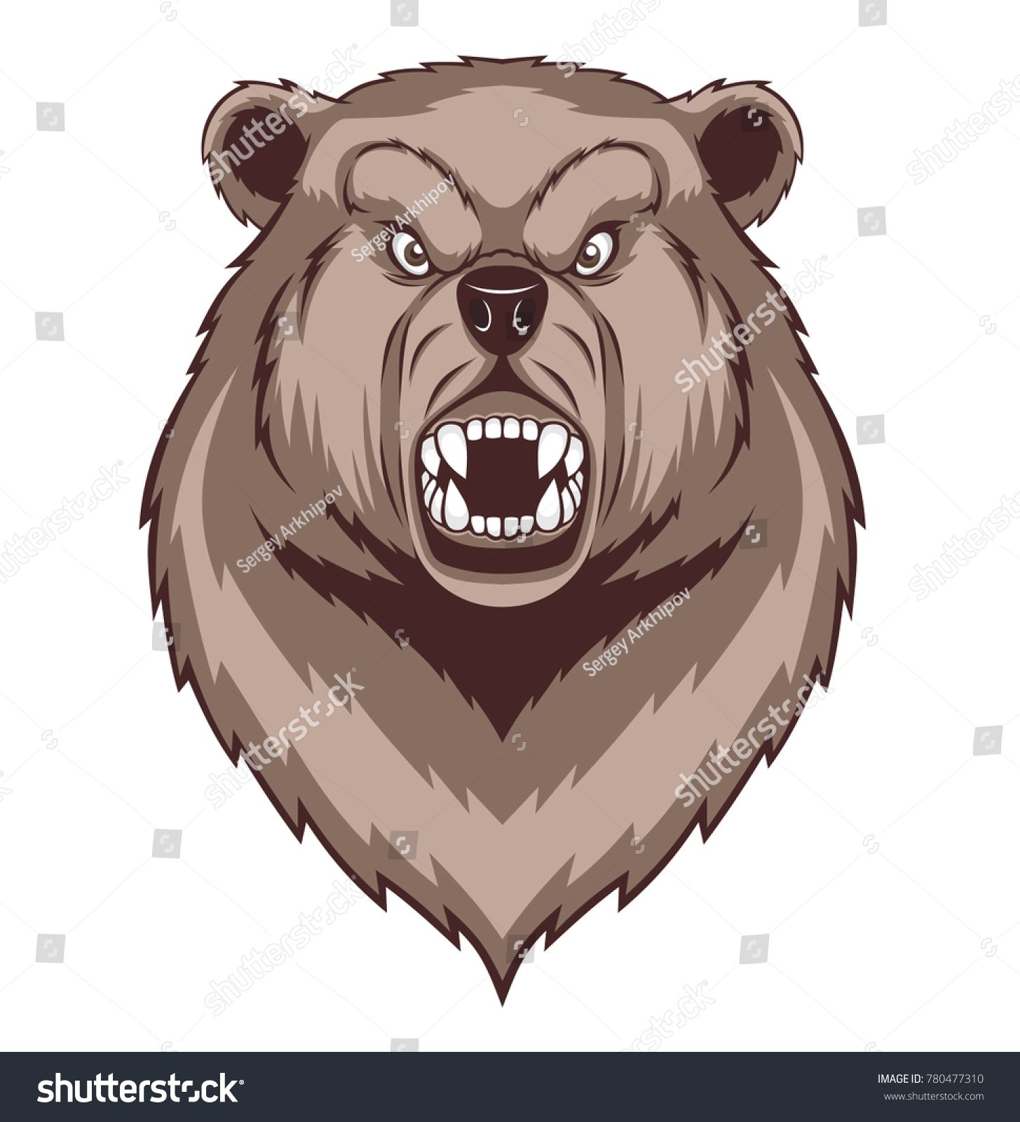 1455x1600 Angry Bear Head. Vector Illustration. Shutterstock
