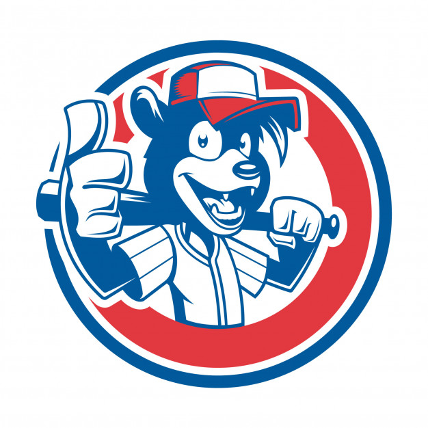 626x626 Bear Mascot For A Baseball Team. Vector Illustration Vector