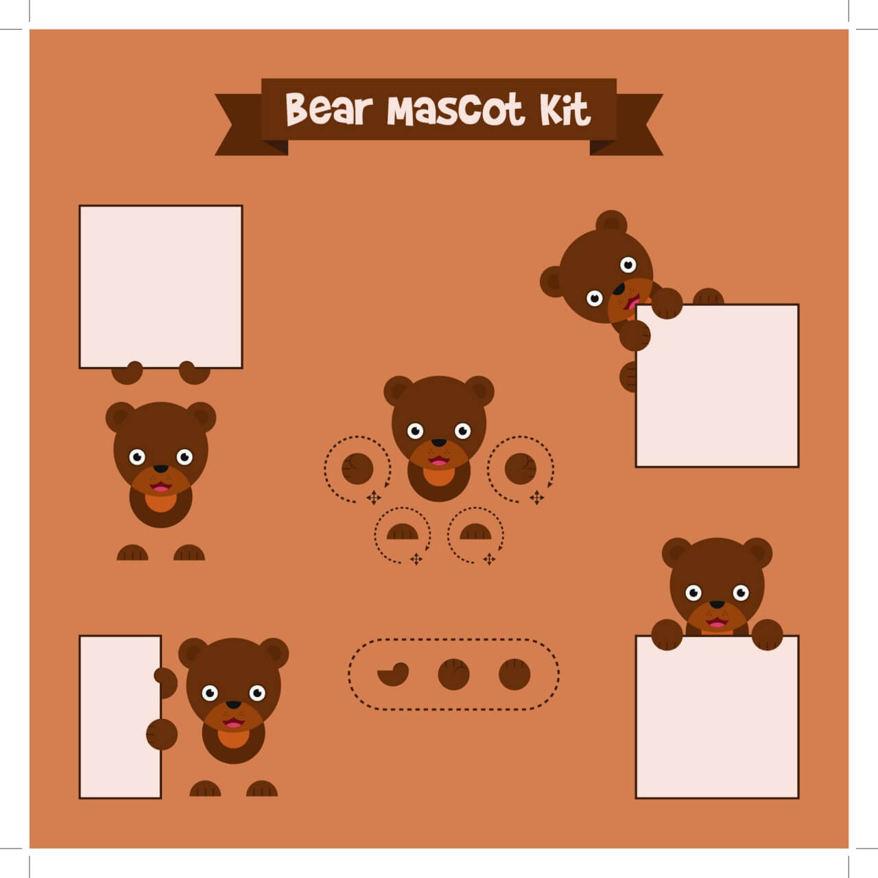 1280x1280 Free Vector Bear Mascot