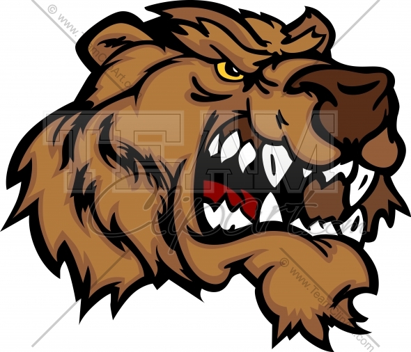 590x506 Grizzly Bear Mascot Head Vector Cartoon