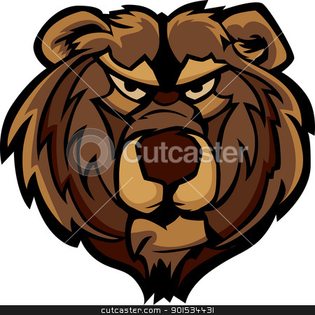450x451 Vector Graphic Of Grizzly Bear Mascot Head Stock Vector
