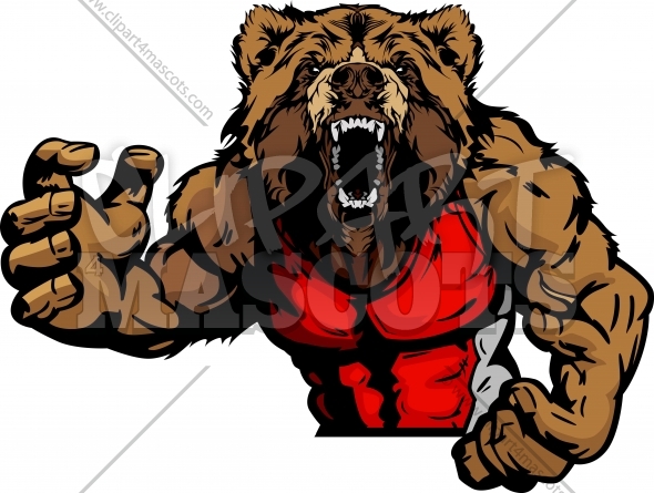 590x445 Wrestling Bear Mascot Graphic Vector Cartoon
