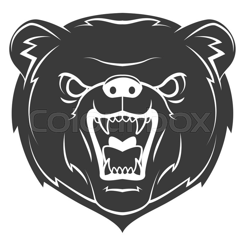 800x789 Bear Mascot Tattoo Stock Vector Colourbox
