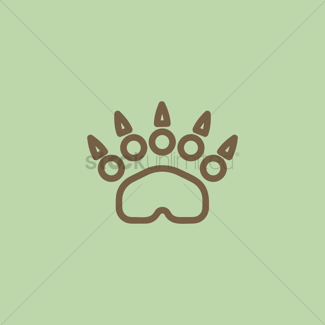 1300x1300 Bear Paw Vector Image