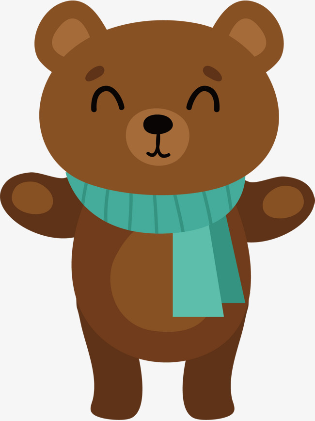 650x868 Brown Bear Vector, Hand, Blue Scarf, Wave Png And Vector For Free