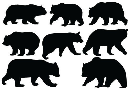 500x350 Bear Silhouette Vector